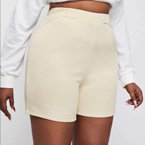 shein cream sweatpants  style shorts